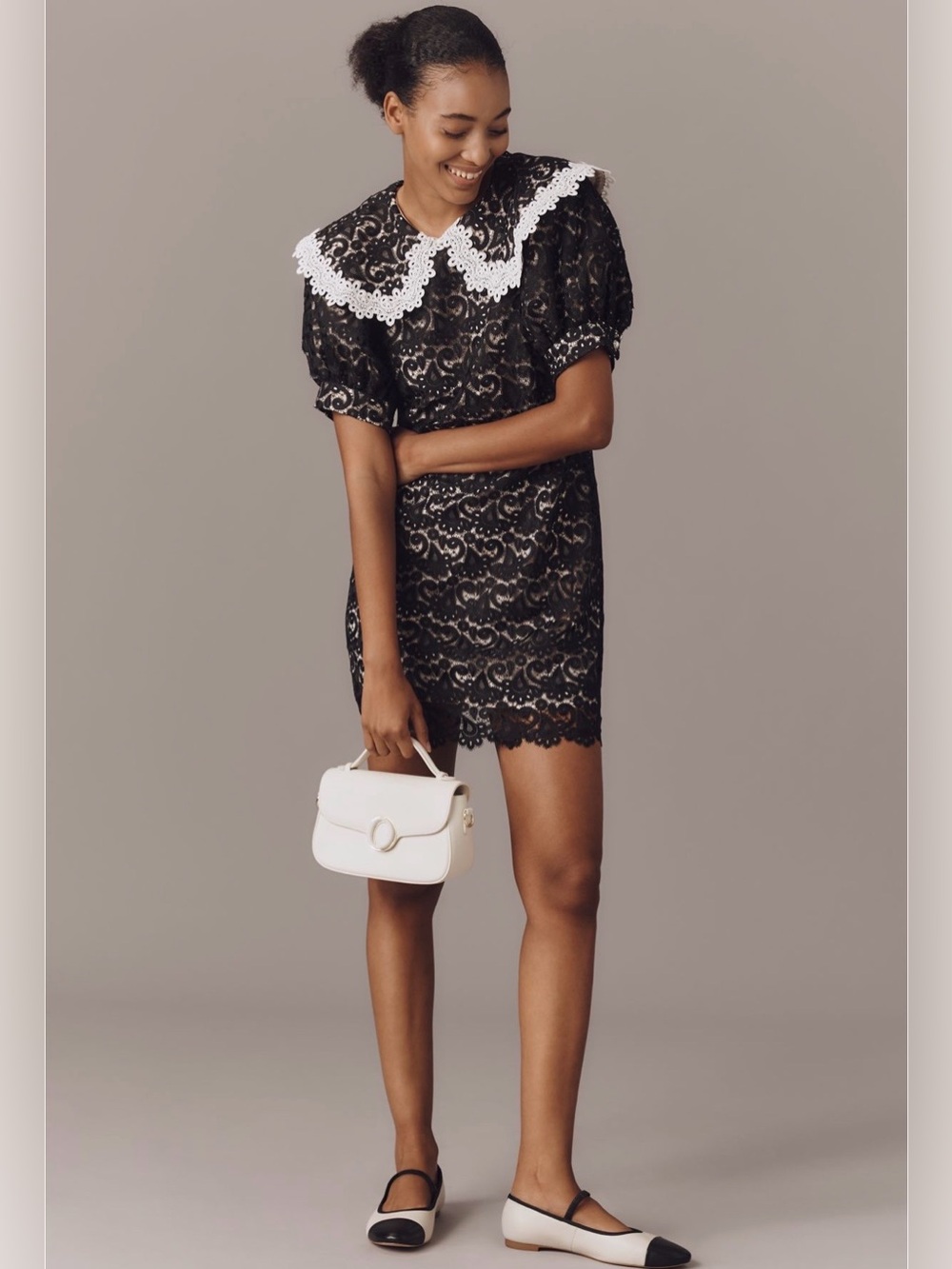 ❤️🔥Firm Price❤️🔥Maeve puff sleeve collared lace mini dress - Picture 5 of 14